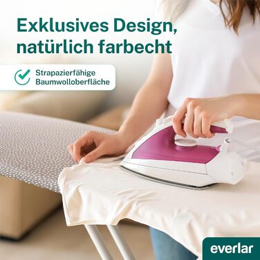 Everlar® Преміум чохол для прасувальної дошки 120x40 (M) | Зроблено в Німеччині | OEKOTEX100 | Для прасувальних дошок 115-122x35-40 см | Сірий з білими крапками