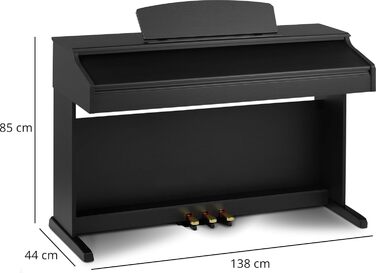 Цифрове піаніно Cantabile DP-50 SM E з 88 клавішами та молоточковим механізмом, 14 голосів, USB, 3 педалі, роз'єми для навушників, підставка для нот - в комплекті банкетка, навушники, навчальний курс - чорний матовий