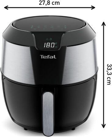 Аерофритюрниця Tefal Easy Fry XXL 5,6 л, 1850 Вт, 8 програм, електрична, без олії, нержавіюча сталь, енергозберігаюча, цифровий дисплей