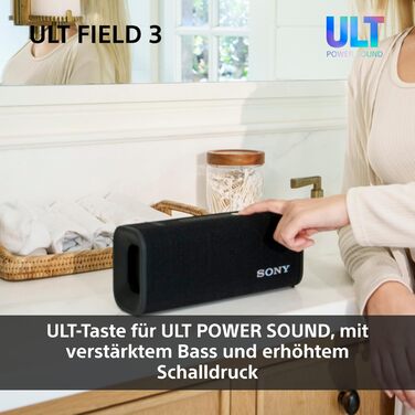 Sony ULT Field 3 Forest Grey – Портативна Bluetooth колонка з глибоким басом, 24 год автономії, IP67 (водонепроникна, пилозахищена, ударостійка)