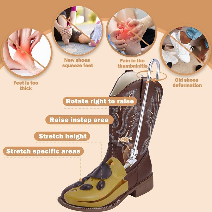 Shoe stretchers, boot expanders, foot stretchers for boots, a pair of adjustable shoe stretchers, boot wideners for women's and men's shoes and boots