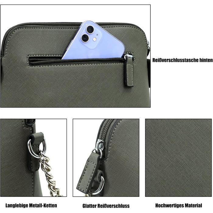 Сумка жіноча TANTOMI через плече: елегантна клатч на ланцюжку сірого кольору для вечірки