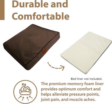 Ортопедичне ліжко для собак Ellie-Bo з Memory Foam, чорне, вологостійке, для клітки 76 см, розмір M (M - 71 x 48 x 6 см), коричневе, вологостійке