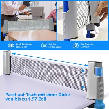 FBSPORT Набір для пінг-понгу Професійний: стіл, 2 ракетки, сітка, 6 м'ячів, сумка. Підходить для гри в приміщенні та на вулиці.