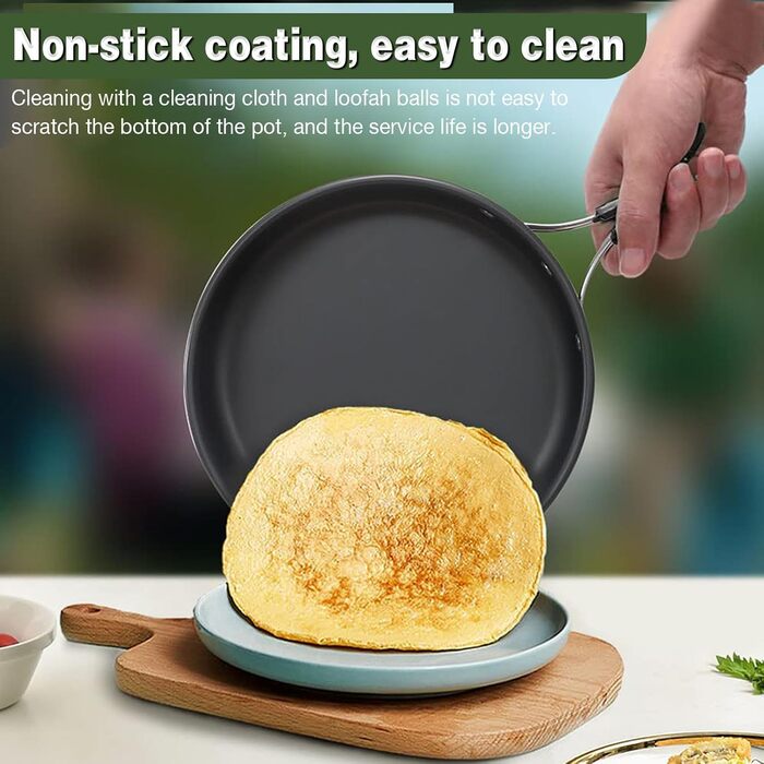 Набір кухонного посуду для кемпінгу: 15 предметів, чорний. Ідеально для пікніків, походів та кемпінгу. Включає казанок, сковорідку, чайник та інше.