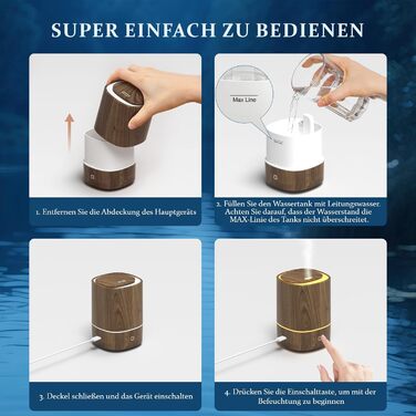 Дифузор для ефірних олій, ультразвуковий, 125 мл, 7 кольорів LED, автовимкнення, для дому та офісу, горіх