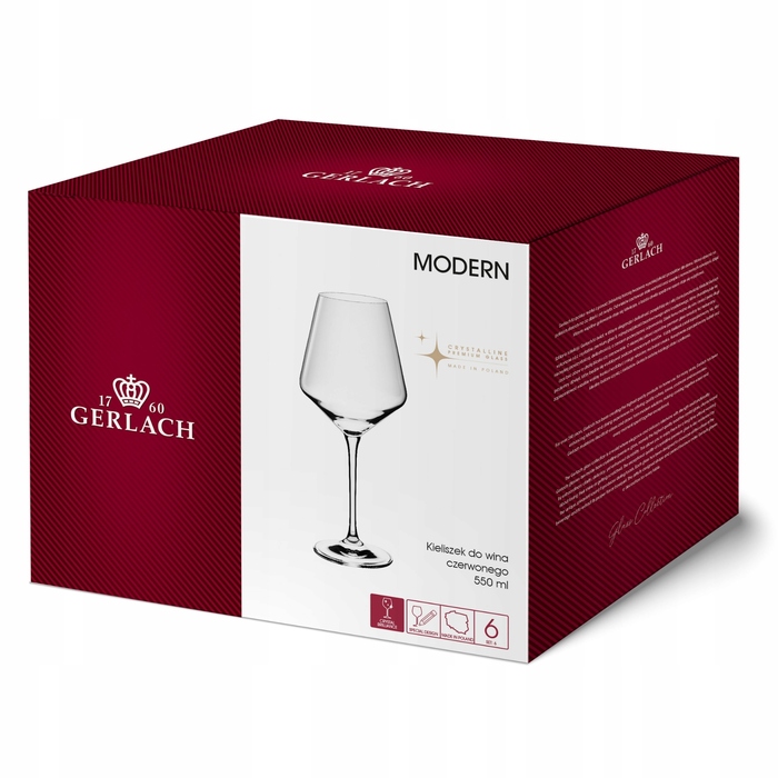 Келихи для червоного вина Gerlach Modern, 550 мл, 6 шт.