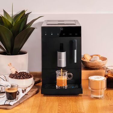 Суперавтоматична кавомашина Cecotec Cumbia Cremmaet Compact Steam 1350 Вт, 19 бар, термоблок, 5 рівнів помелу, самочистка, парогенератор, персоналізація кави