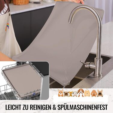 Підкладка під миску для котів та собак MateeyLife, силіконова, нековзна, водовідштовхувальна, 56x36 см, сіро-коричнева