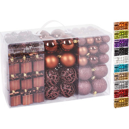 Набір прикрас для ялинки BRUBAKER 101 шт. з верхівкою, кремово-білий, для ялинки (колір: коричневий)