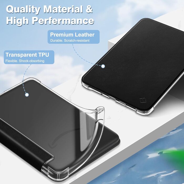 Чохол Fintie для Kindle 6 (11 покоління) 2024/2022, прозорий, TPU, з авто-активацією сну/пробудження, для Kindle Basic 2024, чорний