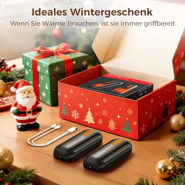 Електричні грілки для рук VIWAVE (2 шт) з LED, USB-зарядка, 5 температурних режимів, для кемпінгу, подарунок для жінок та чоловіків