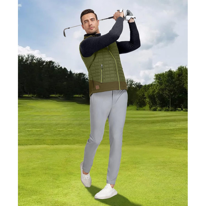 Little Donkey Andy Легка пухова жилетка для чоловіків. Тепла безрукавка для активного відпочинку, туризму, бігу (S, Оливковий)