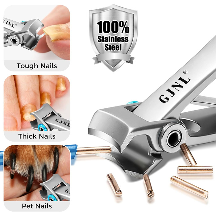 Нігтеріз для літніх людей та товстих нігтів, 16 мм/37 мм ширина отвору, міцний нігтеріз для чоловіків з товстими нігтями, 45° кут заточування, вигнута леза, для видалення врослого нігтя (чорний)