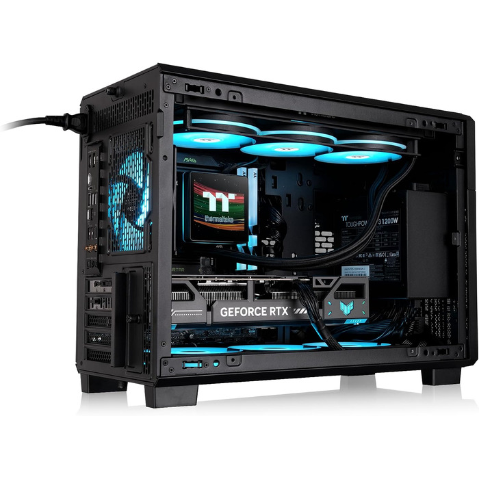 Корпус для ПК Thermaltake TR200 Micro Chassis, Micro-ATX/Mini-ITX, підтримка СРО 360мм, 7 вентиляторів 120мм, USB-C, чорний