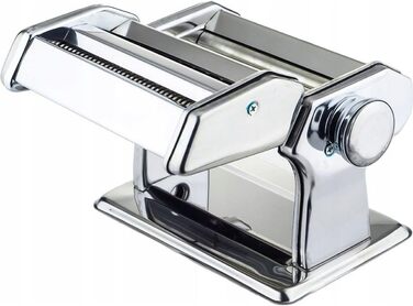 Maestro MR-1679R Pasta Machine, Manual Fresh Pasta Maker, Noodle Cutter, Stainless Steel, 8 Thickness Settings, Ravioli Attachment, Easy to Use for Home, Lasagna, Spaghetti, Noodles