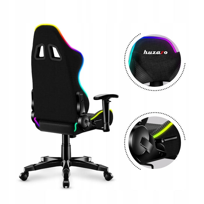 Ігрове крісло Huzaro Ranger 6.0 RGB, сітка, чорне