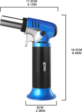 Газовий запальник Butan з регульованим полум'ям для кухні, випічки, барбекю, паяння. Безпечне замщення, вікно рівня газу (газ Butan не входить в комплект)