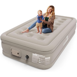 Надувне ліжко 2 персони, надувна матрац, самонадувна з портативним насосом, преміум тканина, антизнос, антишум. Підходить для кемпінгу та дому.