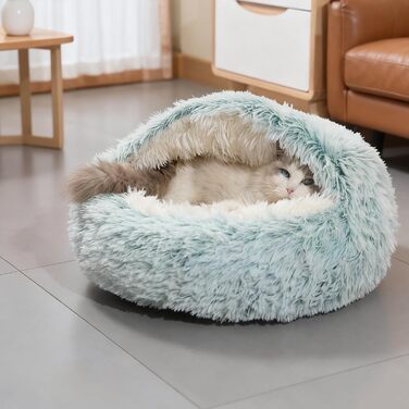 М'яке ліжко для собак та котів у формі мушлі, тепле, зручне, миється, 65x65 см (зелене)