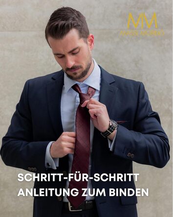 Набір краваток Massi Morino для чоловіків з нагрудною хусткою, краватковою голкою та шпильками для краватки - подарунковий набір для весілля, винний колір, розмір універсальний