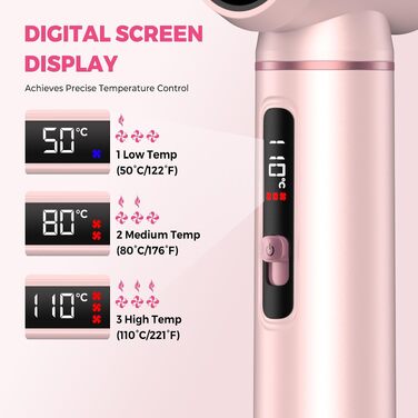 Мультистайлер для волосся 6 в 1 MogaWave Pro Air Styler 1000W: фен, автоматичний стайлер для завивки, вирівнювач та об'ємна щітка (Рожевий)