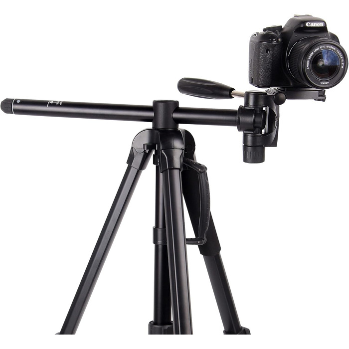 Штатив відео MOJOGEAR 140 см з тримачем для смартфона - штатив для камери/DSLR/телефона з алюмінію, з кульковою головкою, швидкознімною платформою, сумкою (SAB234)