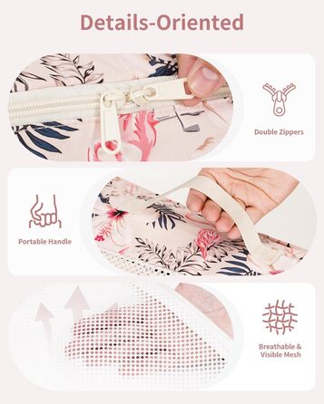 Органайзер для валізи Narwey 7 шт. Набір кубиків для пакування, рюкзак, органайзер для подорожей, дорожні сумки (Смугастий) (Z-бежевий Фламінго)