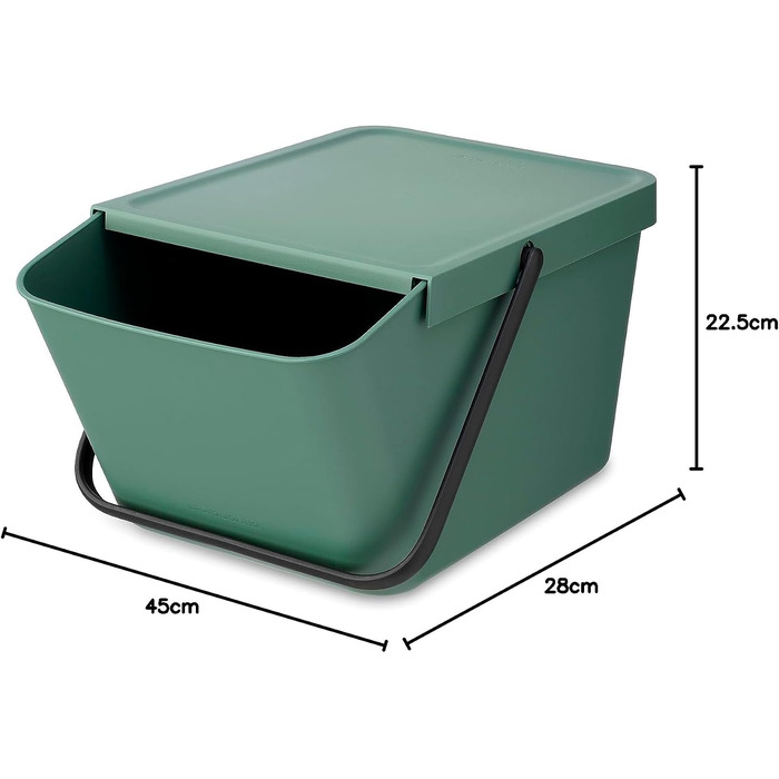 Сміттєвий кошик з кришкою Brabantia Sort & Go 16-20 л, для сортування відходів та тари, світло-зелений (Fir Green)