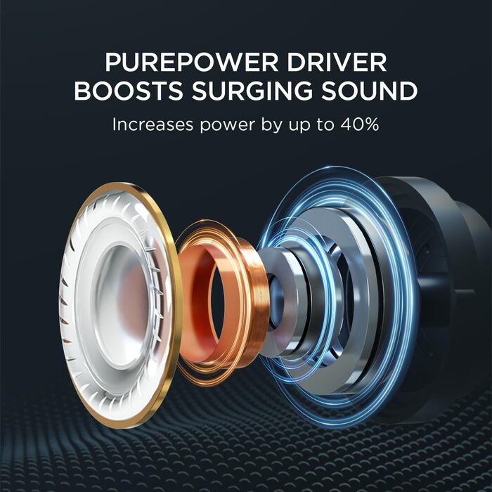 1MORE Fit S50: Бездротові навушники-вкладки для спорту з мікрофоном, Bluetooth 5.3, ENC шумозаглушення, IPX7, 38 годин роботи, швидка зарядка (Чорний)