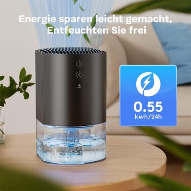 Електричний осушувач повітря GOAMGE 990 мл з LED-підсвіткою для дому, авто, спальні, шафи, ванної кімнати