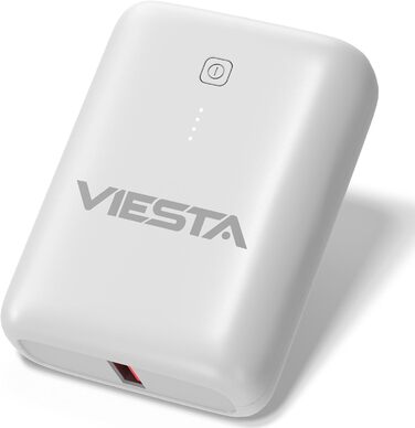 Портативний зарядний пристрій Powerbank Mini [9000mAh] білий - Швидка зарядка, PD20W, Type-C вхід/вихід, LED-індикатор заряду, USB та Type-C порти