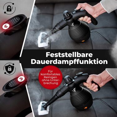 Neighbour's Friend® Steam Cleaner - New Model – Powerful Handheld Steam Cleaner, 3.5 Bar Pressure, 4m Cable, 350ml Tank. Handheld Steam Cleaner for Car, Workshop, Household & Window Cleaning