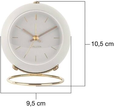 Karlsson [DL] Alarm Clock Globe White, design Armando Breeveld. Dimensions: Diameter 9.5cm, Height 10.5cm, Depth 7cm. Battery not included (requires 1 AA battery).