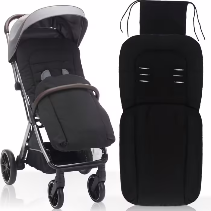 Stimo24 Footmuff/Summer Footmuff for Buggy, Stroller, Jogger (Black)