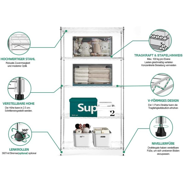 Nilpferd Metal Wire Shelving Unit