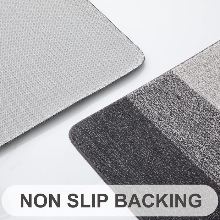 Килимок для дому Homaxy, неслизький, машинного прання, міцний, поглинаючий, для собак, вхідних дверей (43 x 76 см, 60x90 см, сірий)