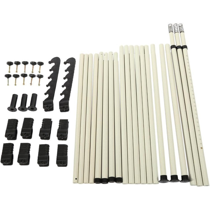 EBTOOLS Telescopic Clothes Rail System, Steel Clothes Rack, 240 kg, 160-320 cm, including 105 cm Clothes Rail