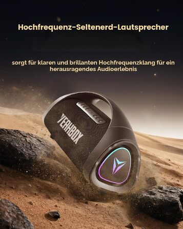 Портативна Bluetooth колонка YEAHBOX Sonic Boom Max 300W з басами, IP67, чорна