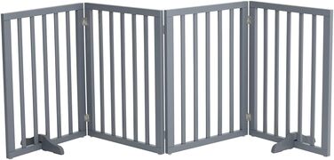 Захисний бар'єр для собак, дерев'яний, розкладний, без свердління, 4 панелі, 183x60 см, білий