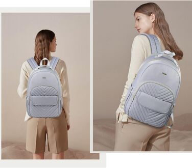 Жіночий рюкзак для ноутбука 17.3 дюйма: стильний рюкзак для дівчат, підлітка, студентки та вчительки, для навчання, роботи та офісу (15.6', сірий)