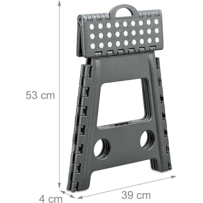 Складаний стілець Relaxdays: для кемпінгу, ванної кімнати, до 150 кг, пластик, сірий