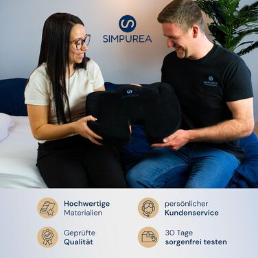 Ортопедична подушка для сидіння Simpurea® 'Koala' з антиковзким велюровим покриттям – для офісу, авто та дому – сприяє здоровій поставі та комфорту, знімає навантаження зі сідничної ділянки – Soft (45-90 кг) Чорний