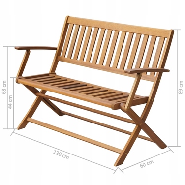 Садова лава VidaXL, 120 см, масив акації