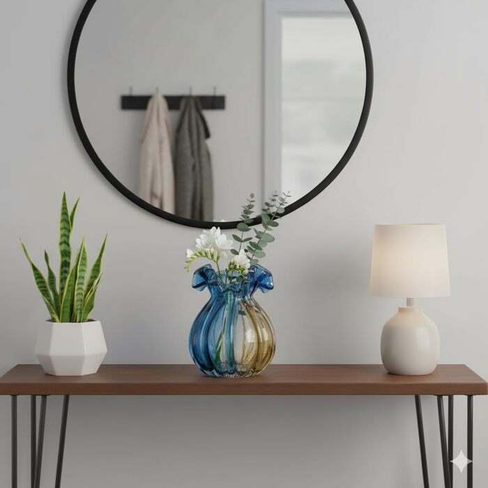 Скляна ваза ручної роботи, велика, сучасний дизайн, для дому, весілля та декору, підходить для квітів