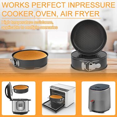 Набір форм для випічки: квадратні, круглі, 20/22/24 см, чорний метал, знімний дно, антипригарне покриття