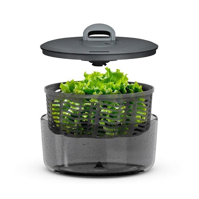 Салатозбирач Zyliss Easy Spin 6L з мотузковим приводом, сірий, BPA-free