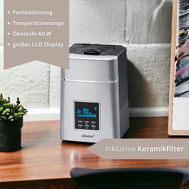 Зволожувач повітря Steba LB 5 з ультразвуковим зволоженням, 6 л бак, таймер 12 год, 3 швидкості