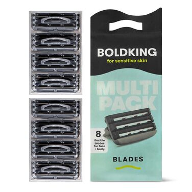 Смінні леза для гоління Boldking Sensitiv, 8 шт. — набір лез для чоловіків з чутливою шкірою, сірі