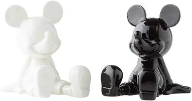 Enesco Disney Ceramics Salt and Pepper Shakers Mickey Mouse, Sitting, 8.9 cm, Black and White